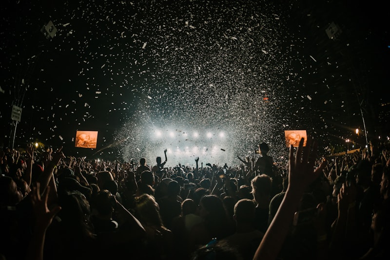 Festival crowd enjoying music